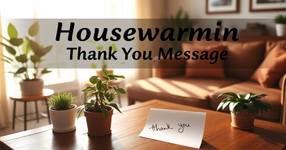 Housewarming Thank You Messages