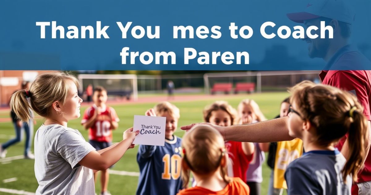 Thank You Messages to Coach from Parent