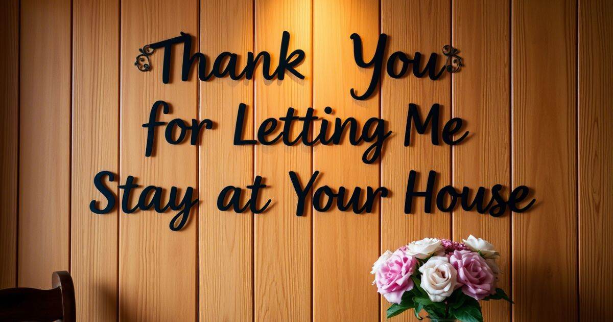 Thank You for Letting Me Stay at Your House Messages