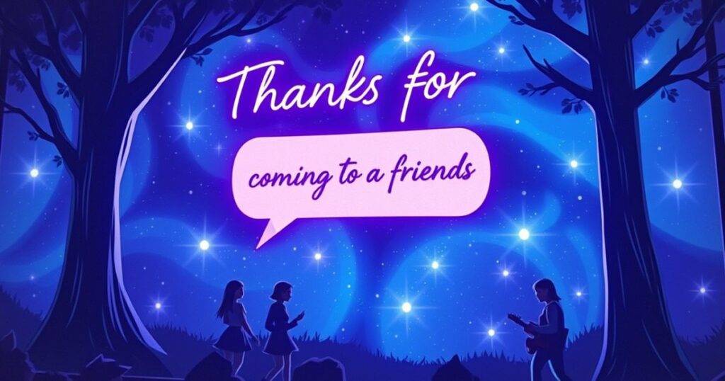 Thanks for Coming Messages to Friends